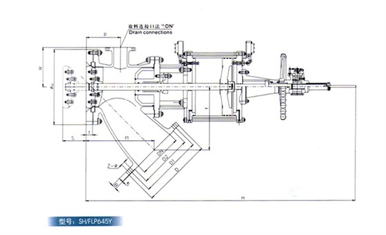 氣動Y型(xing)平底放料(liào)閥産品結(jié)構圖 氣動(dong)Y型平底放(fàng)料閥産品(pin)結構圖