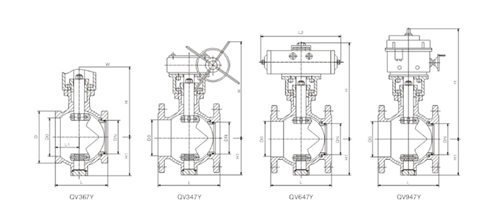 V型調節(jie)球閥結(jié)構圖
