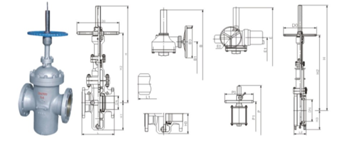 平(píng)闆閘閥(fá)産品結(jié)構圖 平(píng)闆閘閥(fá)産品結(jié)構圖