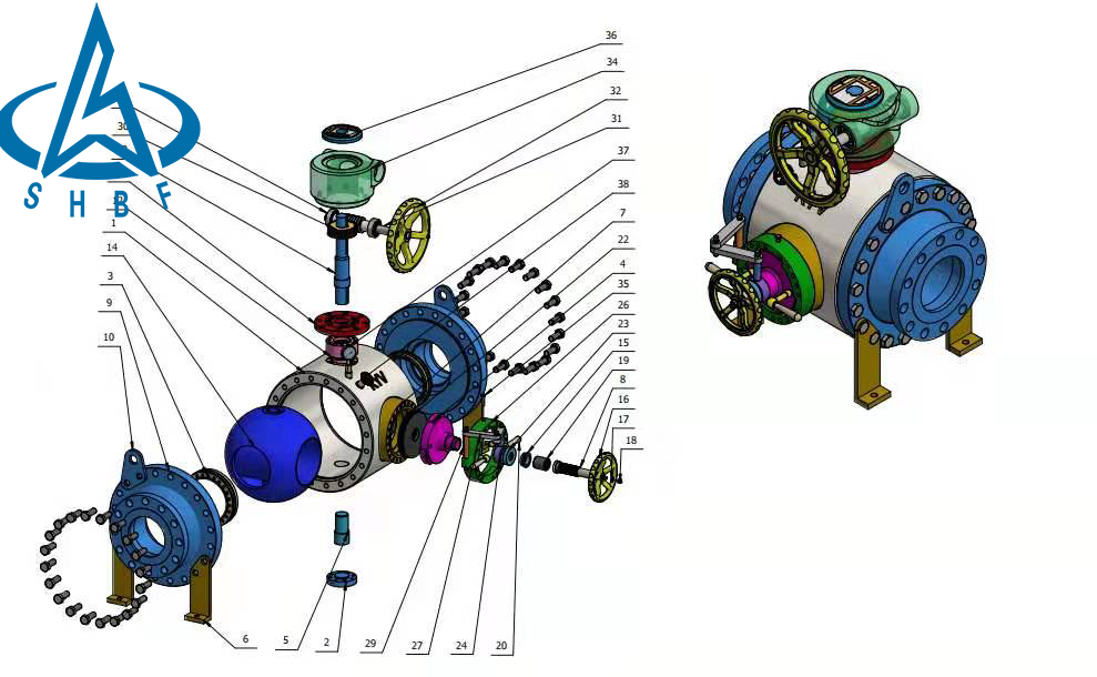 清(qing)管閥裝配三維圖(tu). 清管閥裝配三維(wei)圖.