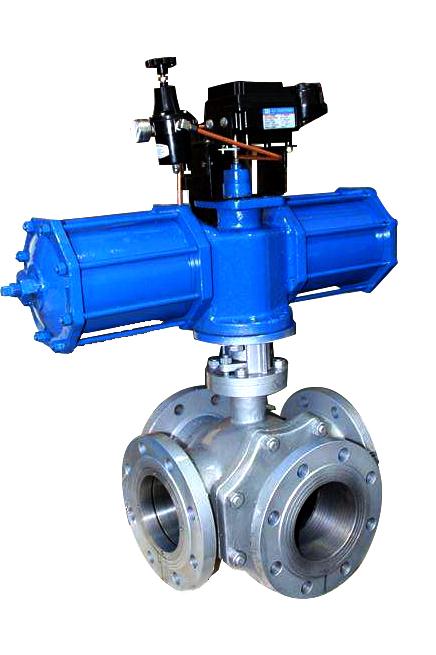 氣動(dòng)法蘭四通球閥(fá) 氣動法蘭四通(tōng)球閥