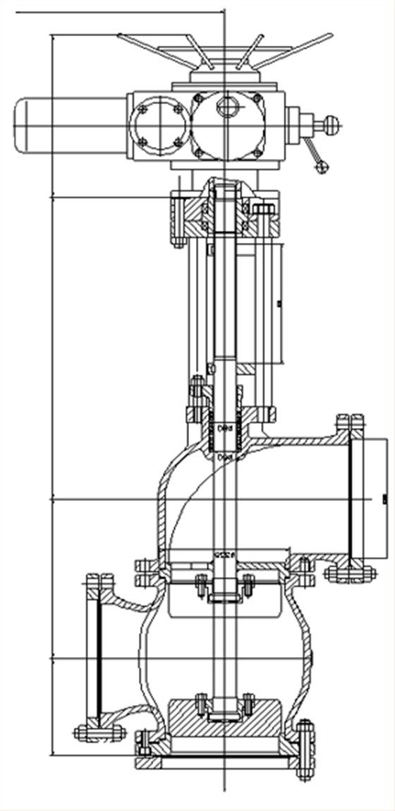 三通料漿閥結構(gou)圖 三通料漿閥結(jie)構圖